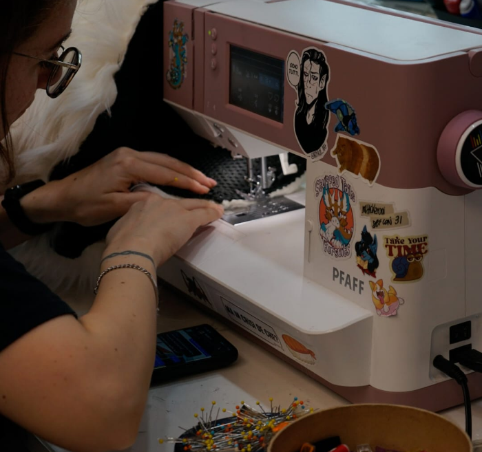Inside our fursuit laboratory with tools and materials